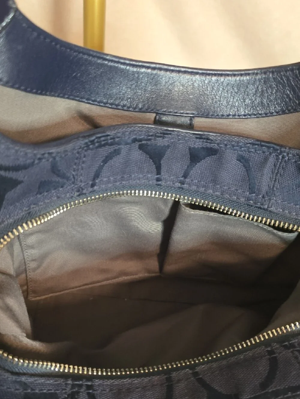 Coach Soho Navy Signature Hobo Bag